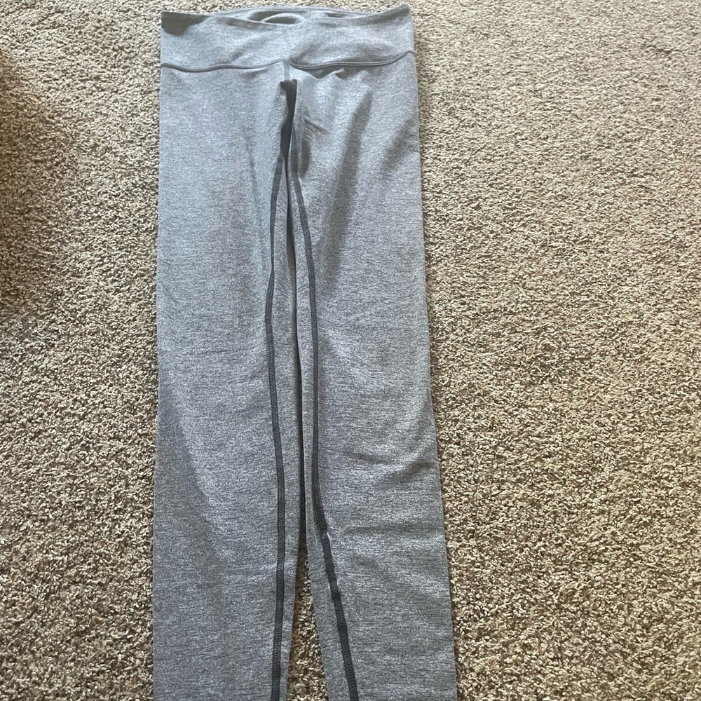 Lulu lemmon grey cotton full length leggings - size 6